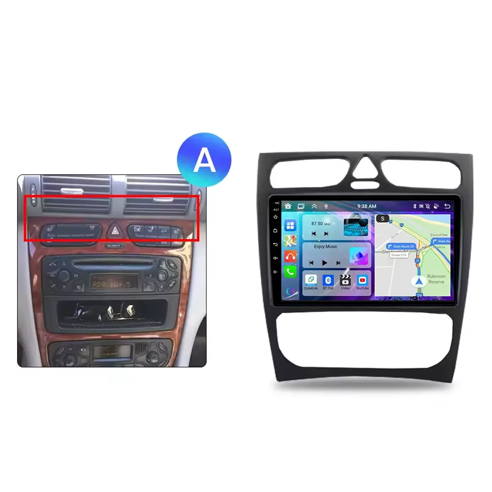 Фото Автомобильный радиоприемник Android 15 для Mercedes Benz C Class W203 C200 C320 C350 CLK W209 2002 2003 2004 2005 Автомобильный стерео мультимедийный плеер №2