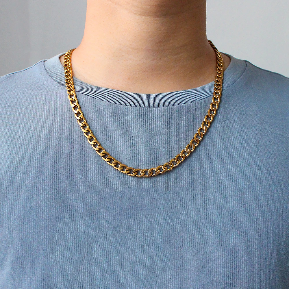 Ювелирные изделия из водонепроницаемой нержавеющей стали кубинские звенья цепи