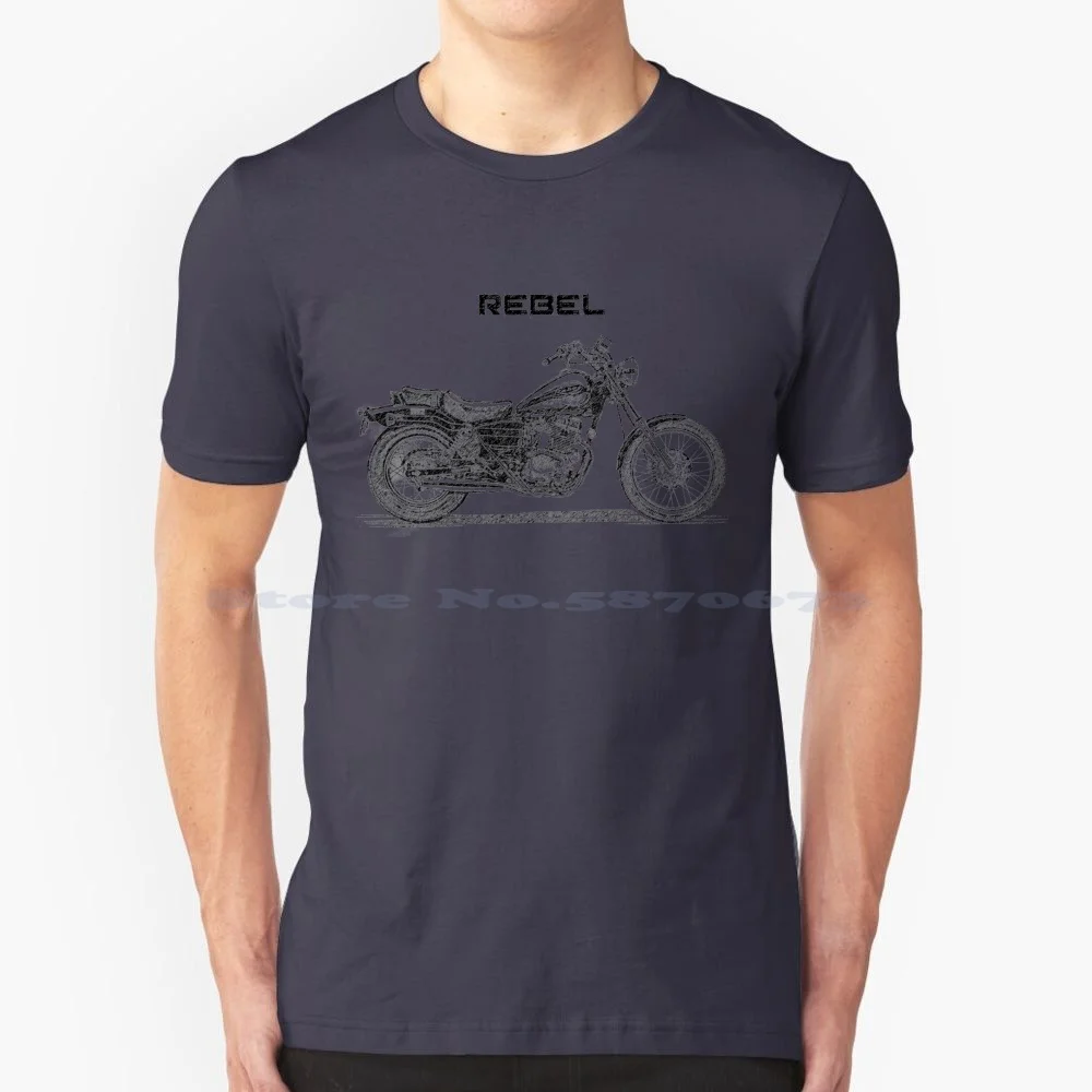 

Rebel Retro T Shirt 100% Cotton Tee Motorbike Motorcycle Enthusiast Motorcycle Lover Cmx 500 Rebel Rebel 500 Chopper Bobber