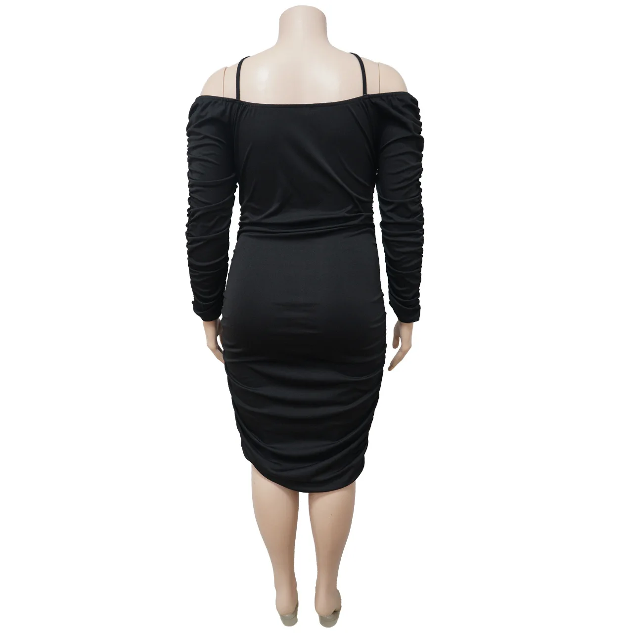 Plus Size Women Clothing Long Sleeve Solid Ladies Dresses New Arrival 2022 Sheath Lace Up Party Dresses Evening Dresses Slim Fit