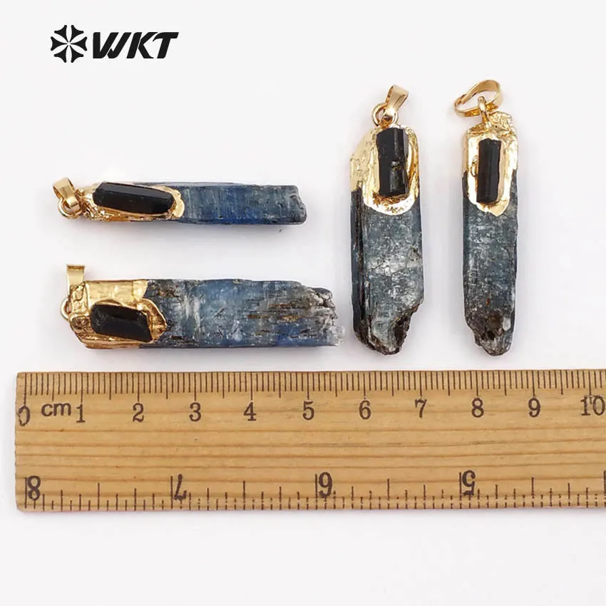 WT-P1391 Оптовая продажа специальная мода натуральный синий кианит с черным