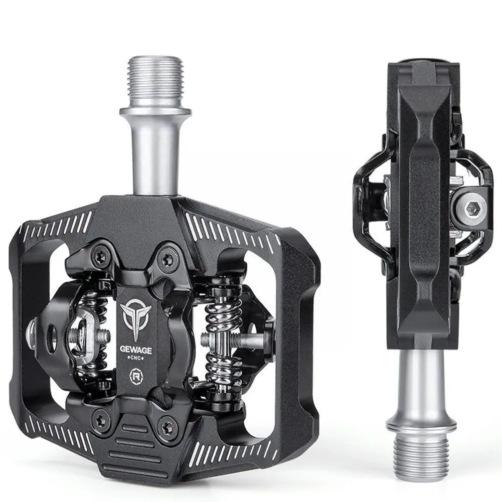 

GEWAGE Bicycle Lock Pedal 2 In 1 With Free Cleat For SPD System MTB Road Aluminum Anti-slip Sealed Bearing Lock Accessories H3L7