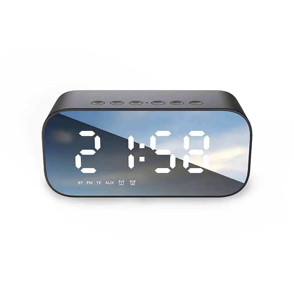 Wireless Bluetooth-compatible Speaker Alarm Clock LED Mirror