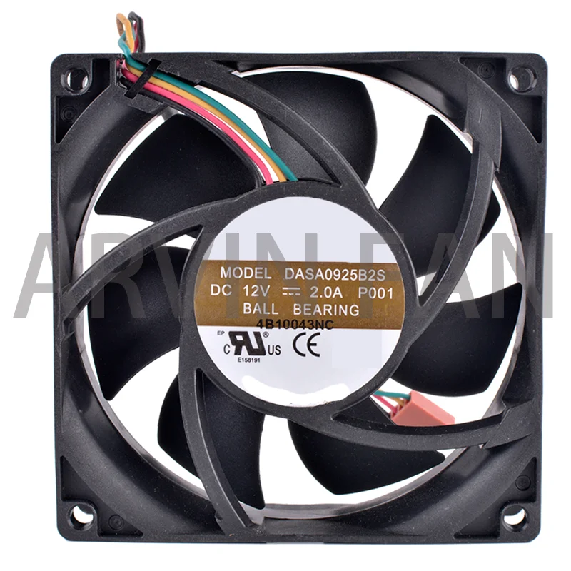 Φ DASA0925B2S 9 см 90 мм 92 мм 9025 9225 92x92x25 мм 12 В 2.0A Вентилятор охлаждения сервера с двойным шарикоподшипником