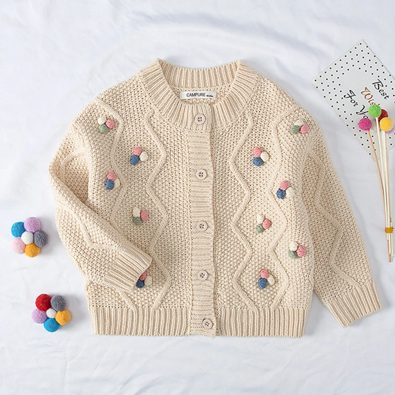 Осеннее пальто для маленьких мальчиков и девочек Детский свитер вязаные