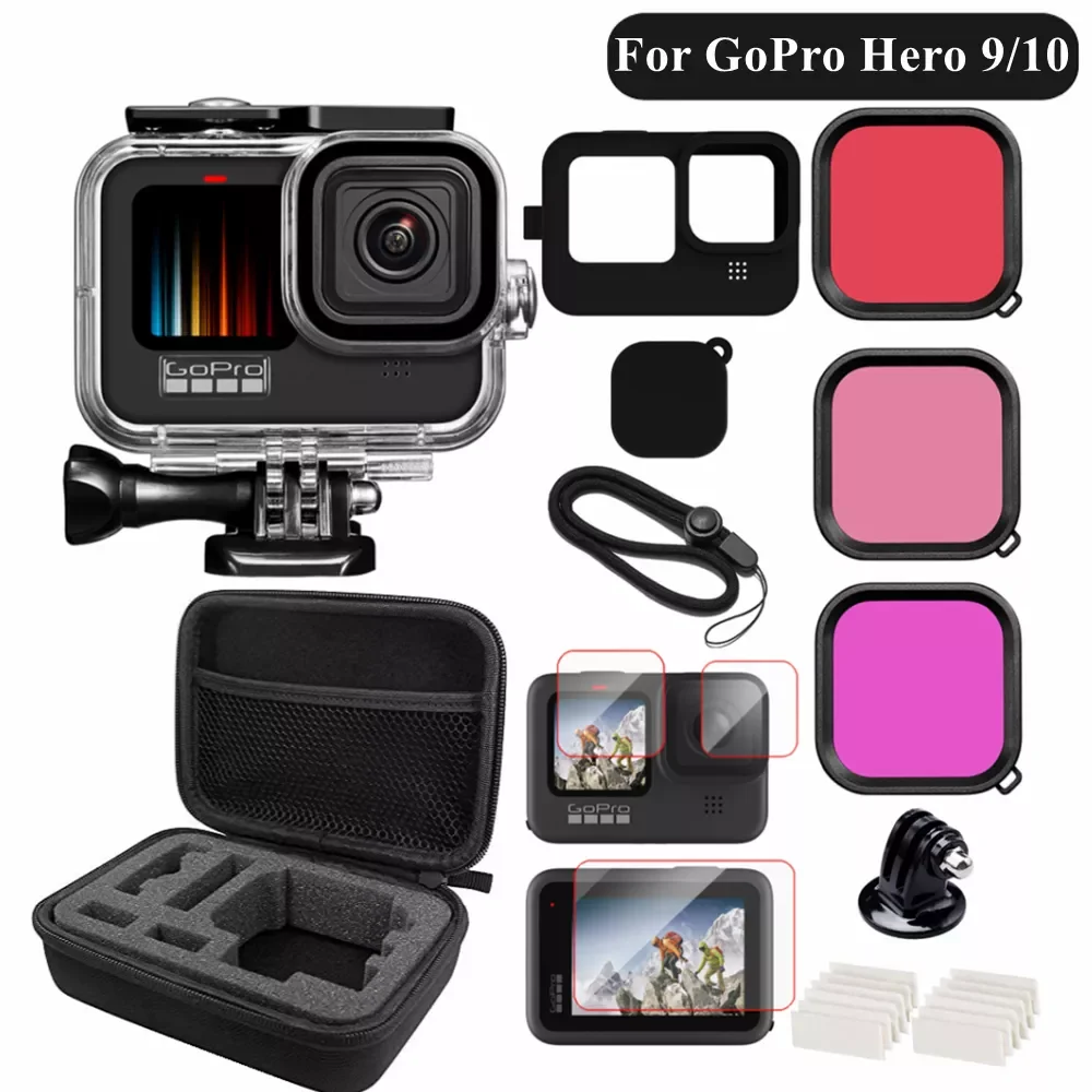 

2022New Waterproof 60M Housing For GoPro 10 9 Black Case Diving Protective Underwater Dive Cover for Go Pro9 10 Accessories