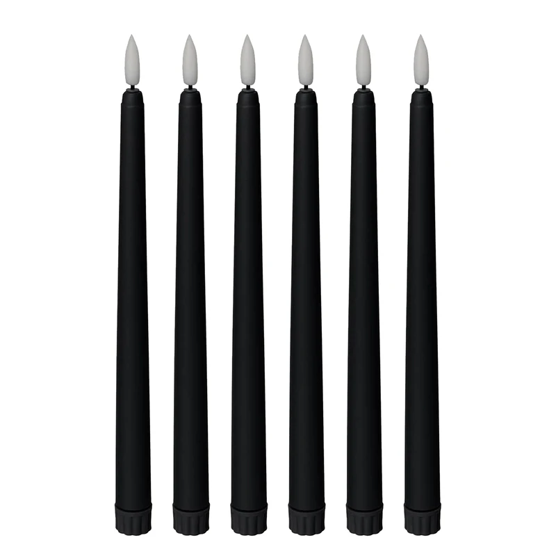 

Black Cone Flameless Candles 11 Inches (About 27.9 Cm) 6, Battery Powered Timing Setting