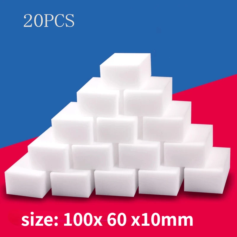 

20Pcs Sponge Eraser Melamine Sponge Cleaner Kitchen Cleaning Sponge for Dish Wash Household Bathroom Cleaning Tools 100x60x10MM