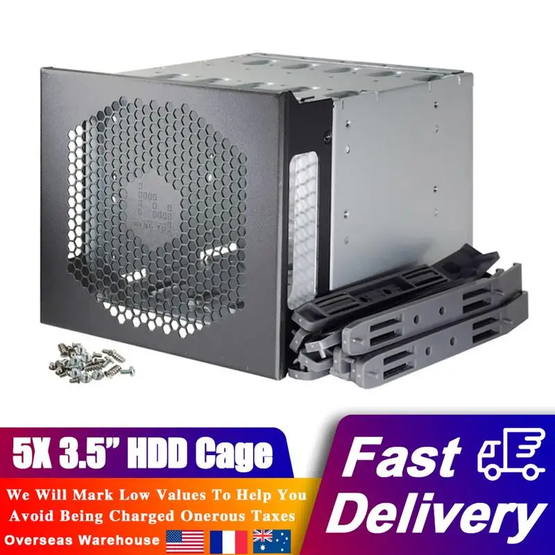 3.5 Inch SATA SAS Hard Drive Cage Adapter Tray Rack For 3x 5.25