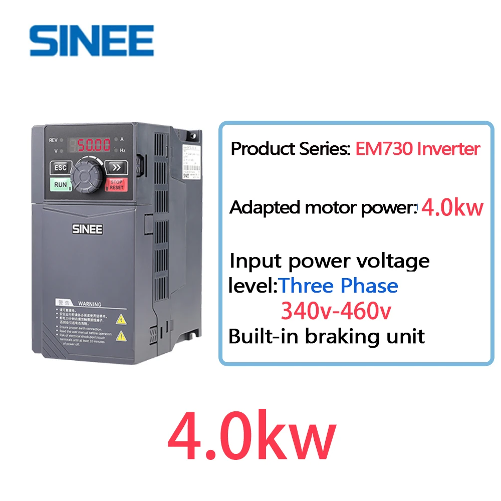 

Sinee Em730 Vfd Inverter 340v-460v 380v 4.0kw Variable Frequency Drives For Hvac Air Conditio Motor Water Pump