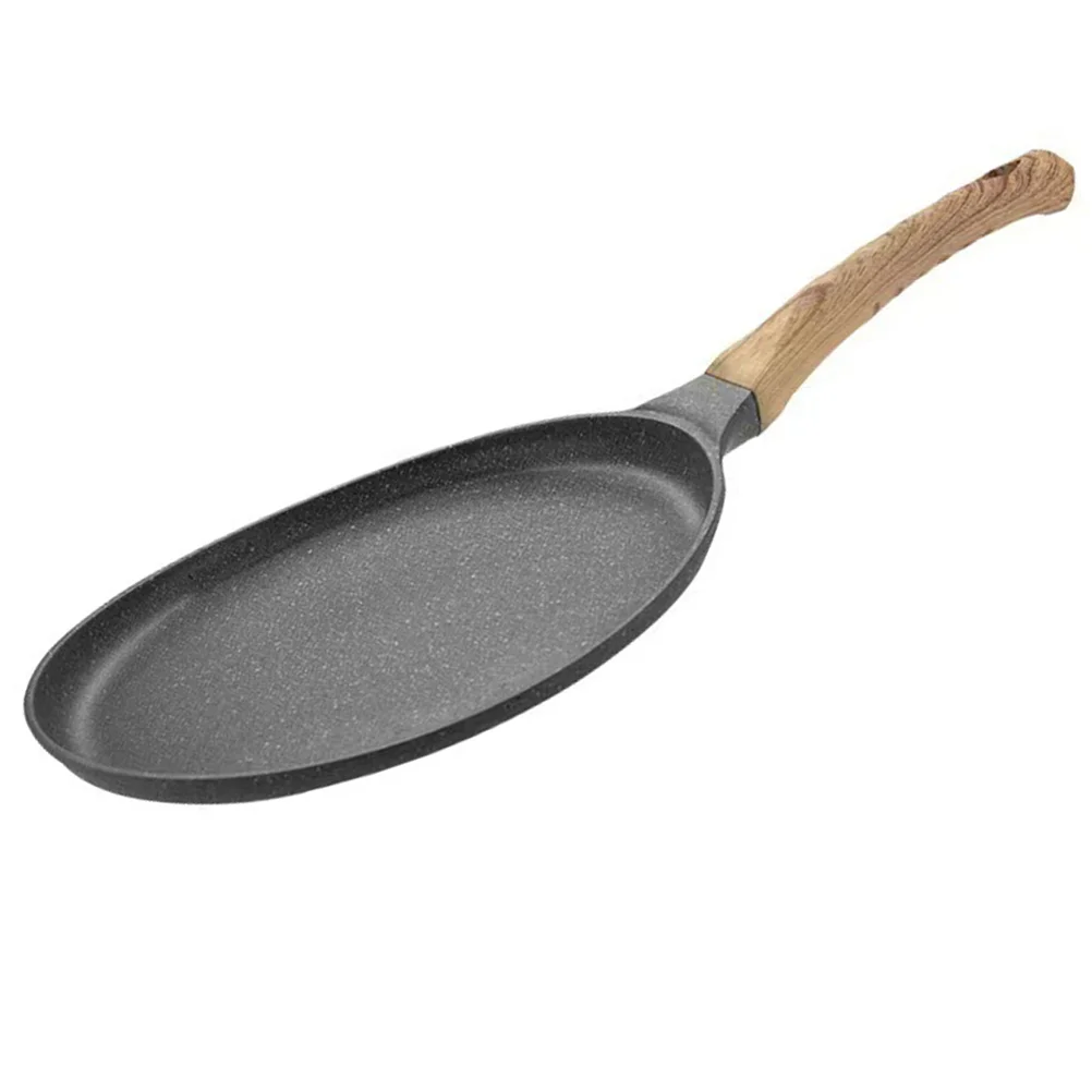 

Nonstick Frying Pan Steak Cooking Tortilla Handle Uncoated Portable Egg Aluminum