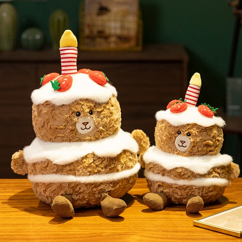 Kawaii клубничный торт плюшевая игрушка мультяшный десерт мягкая кукла прекрасный