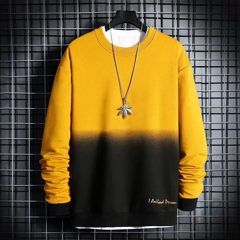 

2023 Men Hoodies Sweatshirt Spring Autumn Mens Sweatshirts Korean Fashion Streetwear Gradient Hoodies Men Casual Hoodie