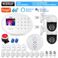 KERUI Home Security System W204 4G GSM WIFI Garage Alarm Smart Life APP Alexa Motion Sensor RFID Tag IP Camera Siren
