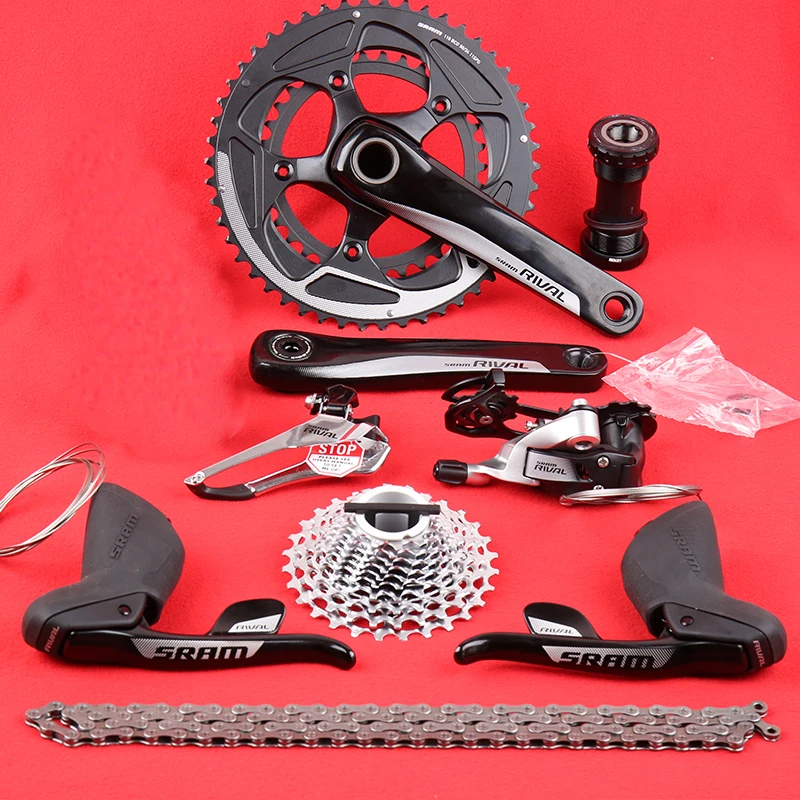

SRAM RIVAL 22 2X11 Speed Road Bicycle Rim Brake Derailleur Groupset Bike Kit 50x34T 170/172.5mm GXP Without Calipers C-Brake