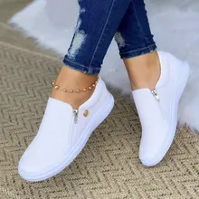 Zapatillas de Deporte con Plataforma para Mujer, Calzado Vulcanizado de Lujo con Plataforma, Color Blanco, 2021