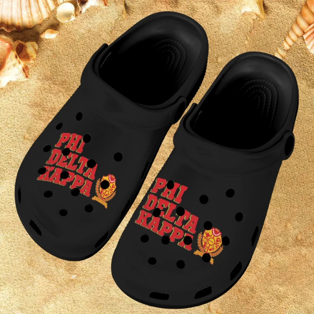 

Women's Sandals Summer 2023 Phi Delta Kappa Printing Breathable Beach Slides Non Slip Water Shoes Woman Adutls Home Slippers