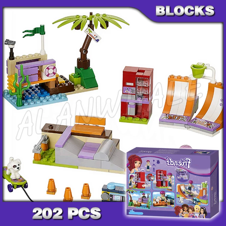 

202pcs Friends Heartlake City Skate Park See Beach 10491 Building Brick Blocks Assemble Sets girls Bricks Compatible with