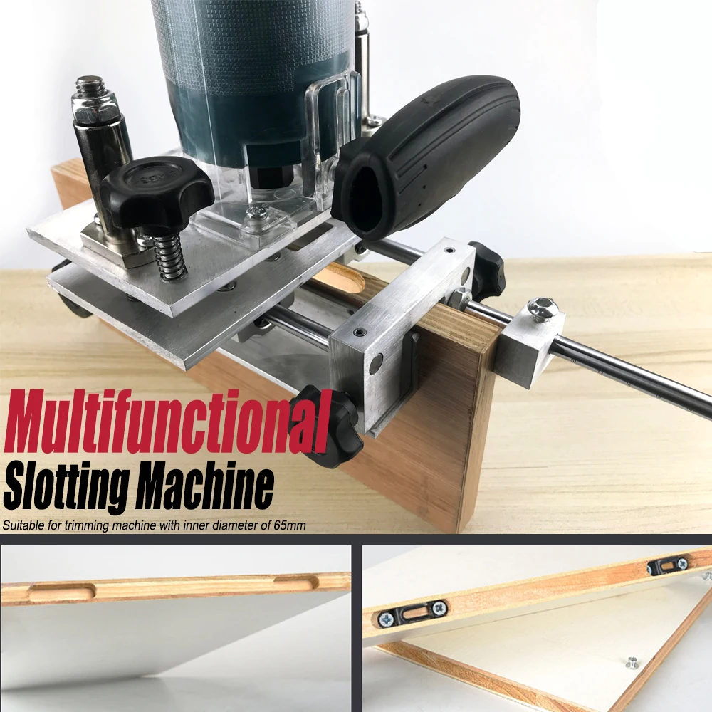 Trimming machine 2 IN 1 Slotting Machine Invisible Fasteners For Cupboard Connectors Slotter W/linear Bearing Woodworking Tools enlarge