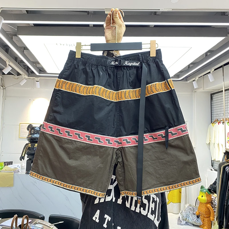 

KAPITAL MAN Loose Shorts Summer Men Women 1:1 Webbing Stitching Tide Brand Retro Casual Pants