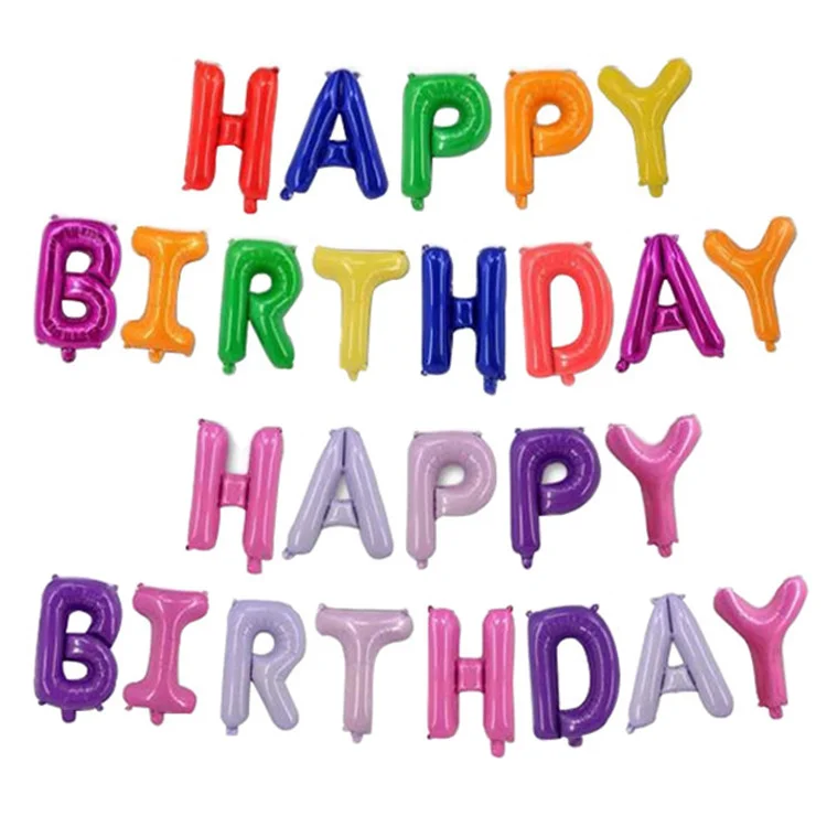 

Happy Birthday Balloon Set Party Background Arrangement Birthday Decoration Balloon Set 16 Inch Letter Balloons Wholesale