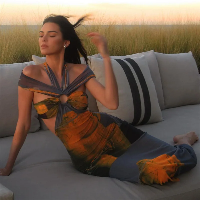 

Женское платье-макси с открытой спиной, открытой спиной и лямкой на шее