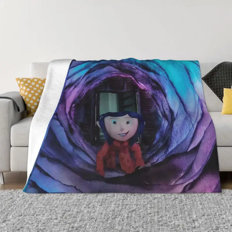 

Coraline Other World Horror Film Blanket Warm Fleece Soft Flannel Throw Blankets for Bedding Couch Travel Spring