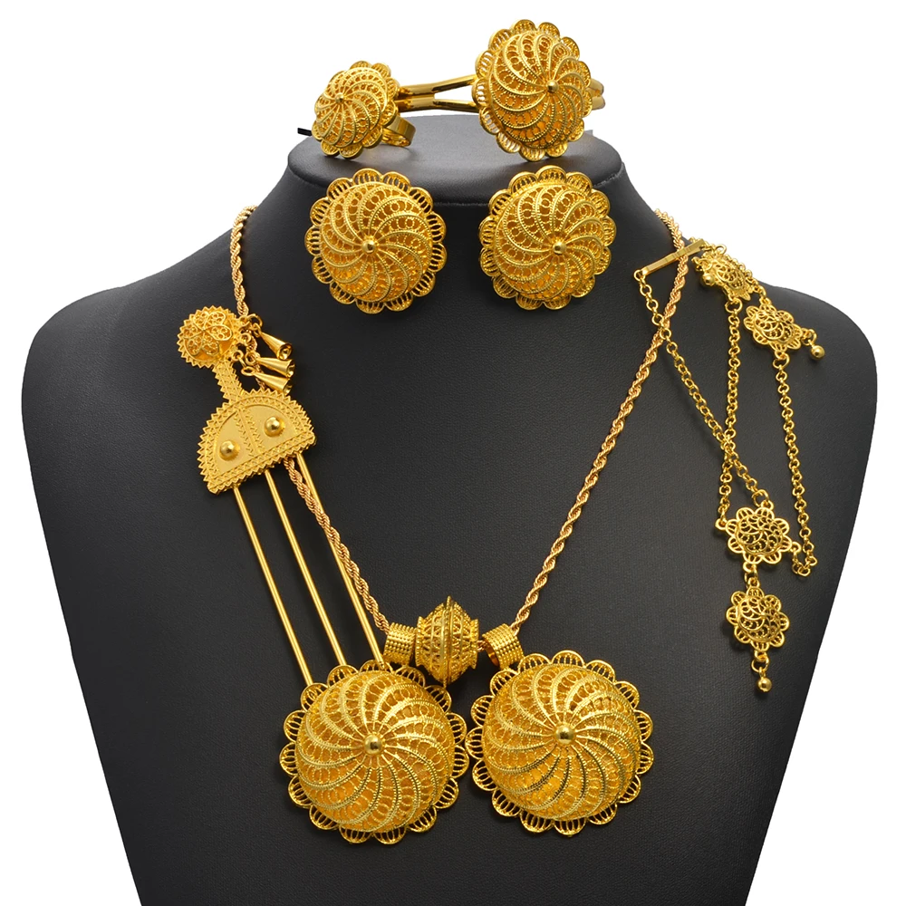 Традиционные свадебные комплекты Anniyo в африканском стиле ожерелье серьги кольцо