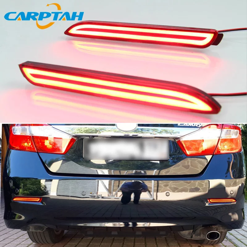 

2PCS For Toyota Avalon 2013 - 2016 2-in-1 Functions Car LED Rear Fog Lamp Bumper Light Auto Brake Light Reflector