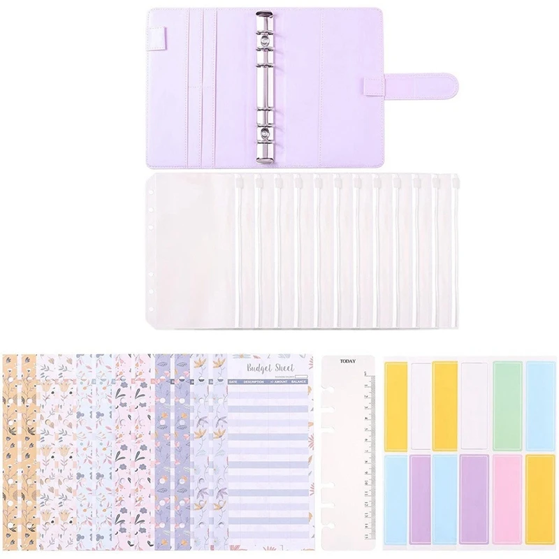 

A6 Binder Budget Envelopes Money Envelopes,Budget Binder With Cash Envelopes For Budgeting,PU Leather Notebook