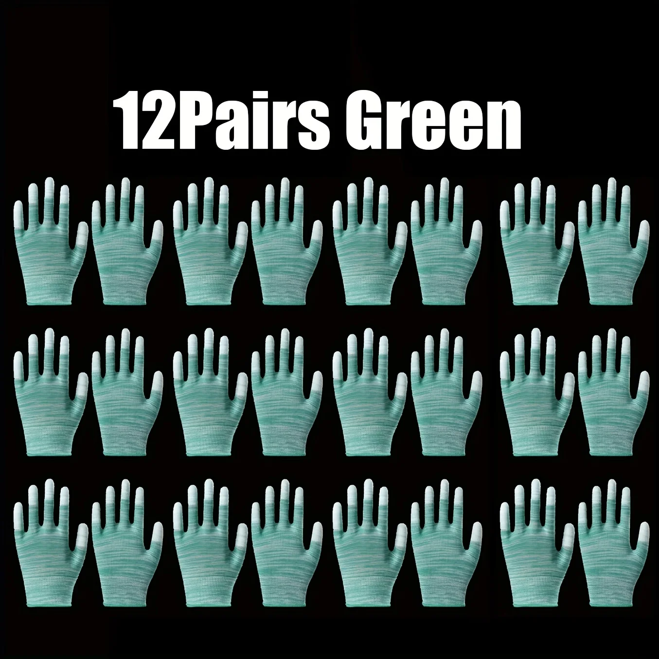 

12 Пар Красочных Садовых Рабочих Перчаток Для Женщин И Мужчин С Покрытием На Пальцах, Ручка Из Искусственной Кожи