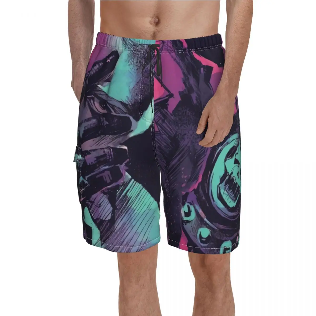 

Jojo Bizarre Adventure Board Shorts Killer Queen Cyberpunk Men Pattern Beach Shorts Trenky Custom Oversize Swim Trunks