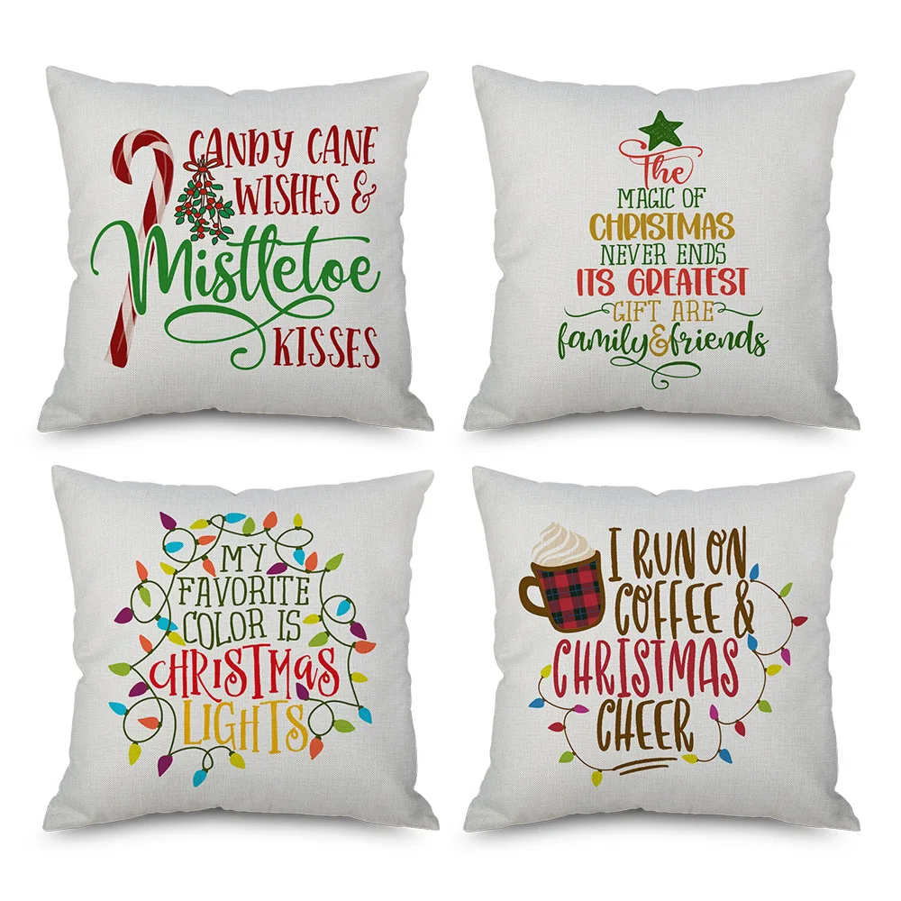 

Cotton Linen Pillow Case Music Note Letter Print Cotton Linen Throw Cushion Cover Gift Home Decor Wedding Decoration