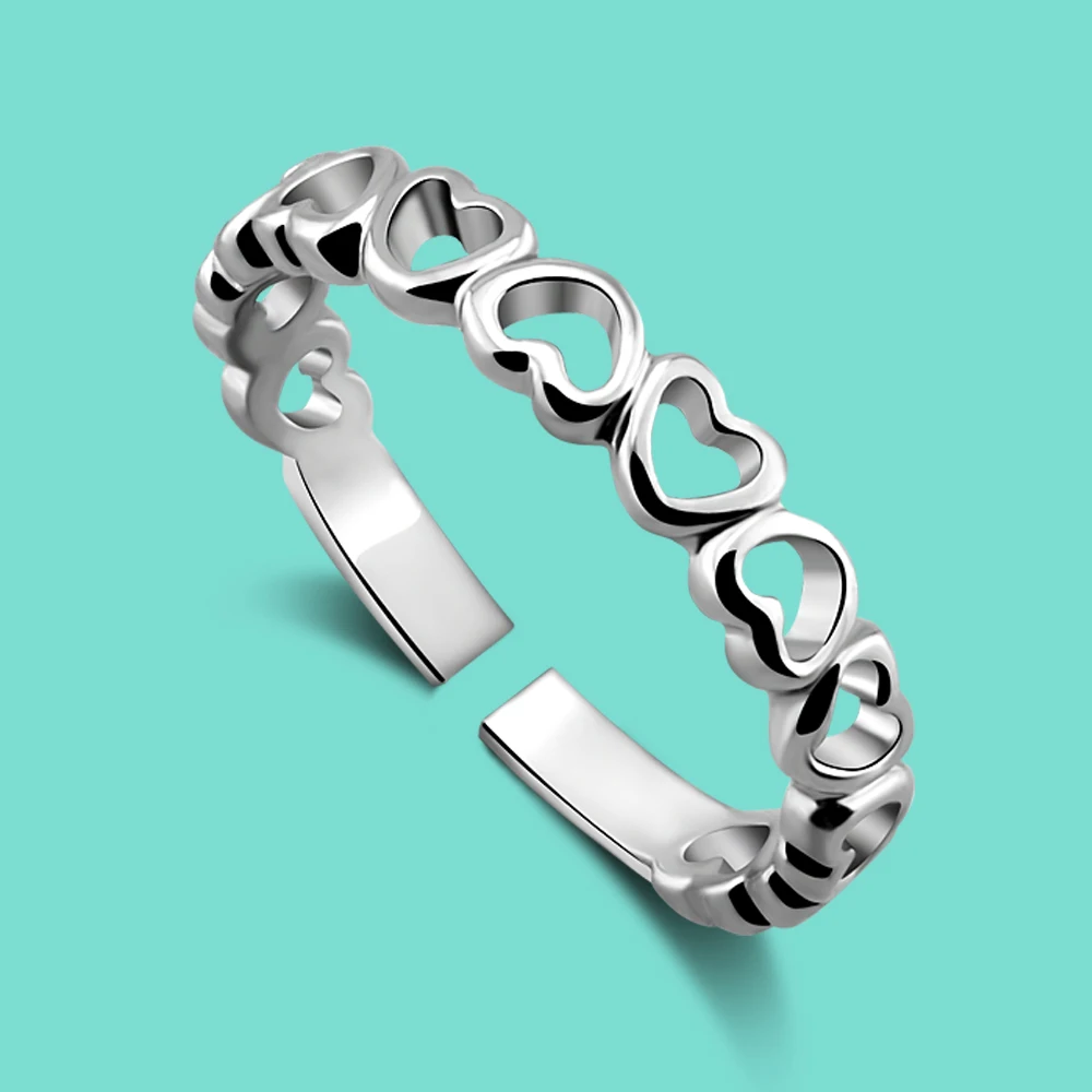 Кольца в форме сердца для женщин модное кольцо из стерлингового серебра 925 пробы