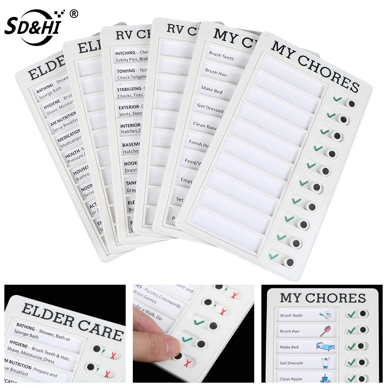 

Plastic Board Chore Chart Responsibility Behavior Reusable My Chores Checklist Daily Planner Memo For Kid Self-discipline Card