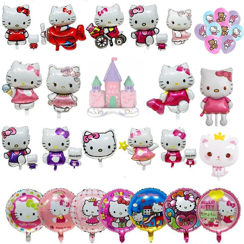 

Sanrio Hello Kitty Anime Figure Balloon Cartoon Cute Foil Balloon Baby Shower Birthday Party Decoration Kids Toys Christmas Gift