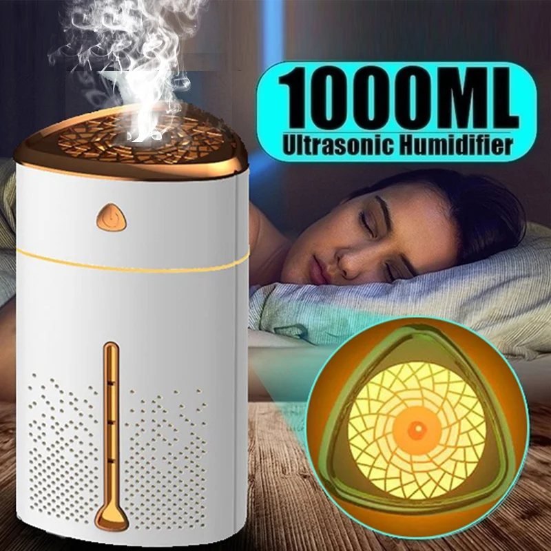 

1000ml Large Capacity Car Home Air Humidifier USB Ultrasonic Negative Ion Mist Maker with LED Light