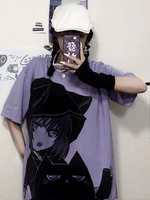 deeptown kawaii anime print oversized t shirt women japanese harajuku graphic tees cute cartoon loose short sleeve tops hip hop