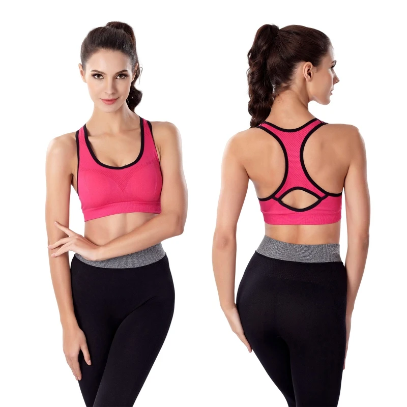 

Push-up Bra Gym Activewear Bra Cut Out Back Fitness Running Bra Racerback Padded Bra Women's Sports Bra