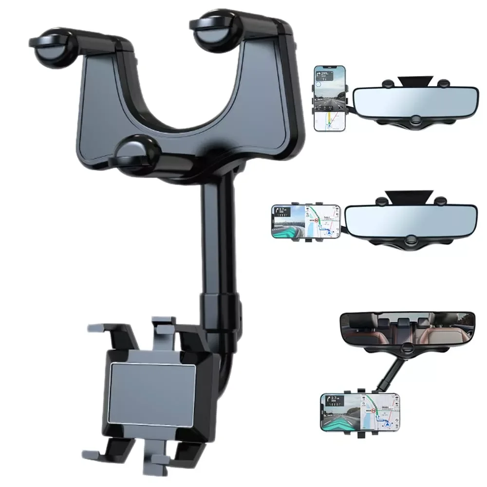 

Clip Rotatable and Retractable Car Phone Holder Rearview Mirror Driving Recorder Bracket GPS Mobile Phone Support