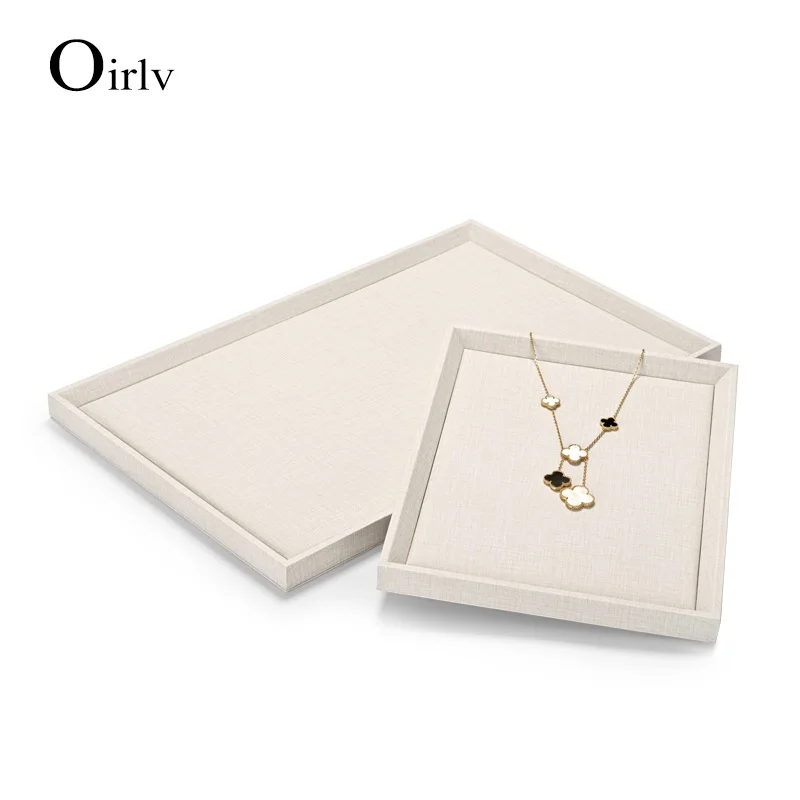 Oirlv PU Leather Jewelry Tray Customized Display Three sizes of storage Tray bracelet necklace storage Accessories