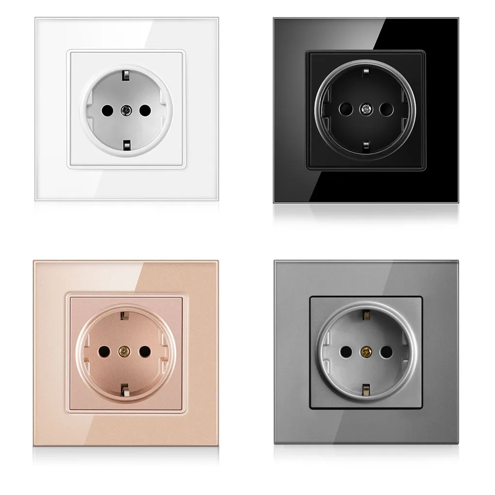 

EU Plug Power Outlet 16A Wall Grounded Socket Replacement Improvement