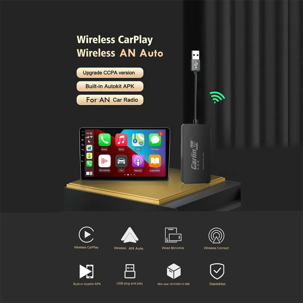 

CPC200-CCPA USB Dongle Adapter Wireless CarPlay Wireless AN Auto Car Mirror Player WiFi Car Multimedia Player CarPlay Module