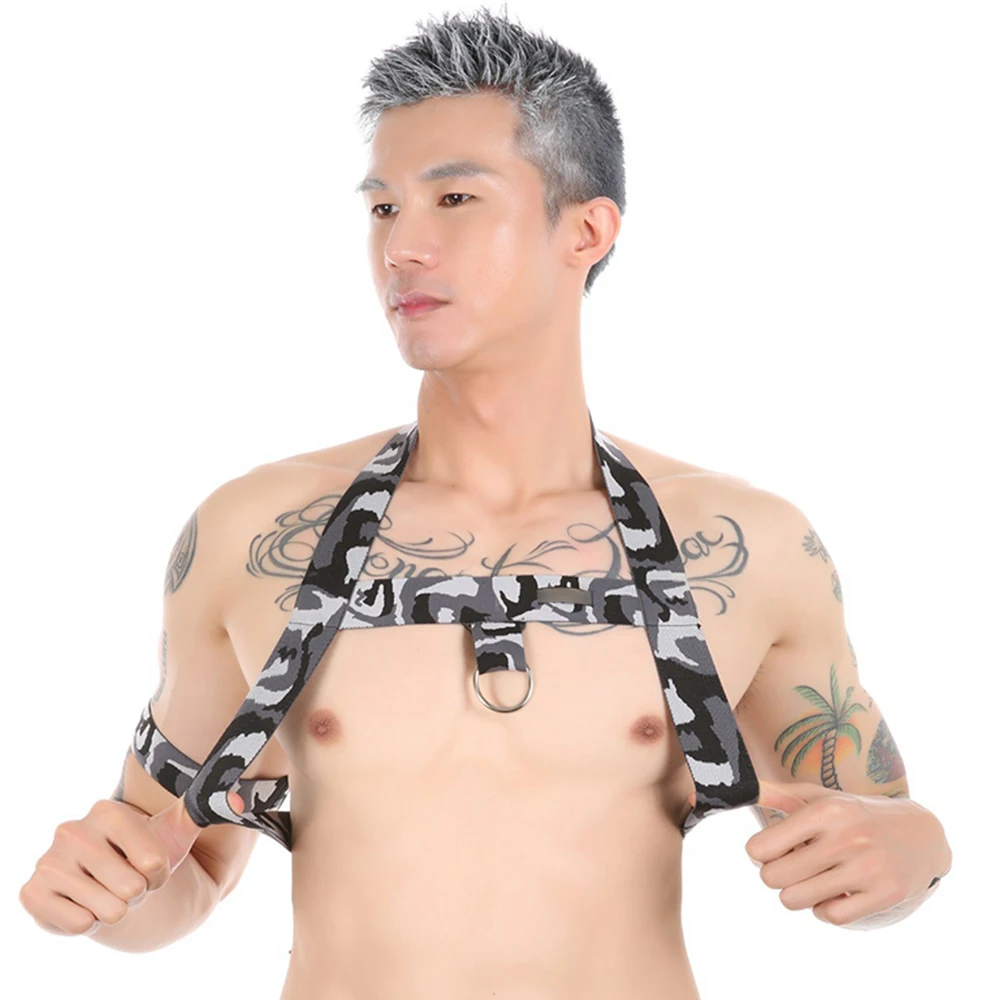Фетиш сексуальное нижнее белье для геев нагрудная портупея мужчин регулируемое