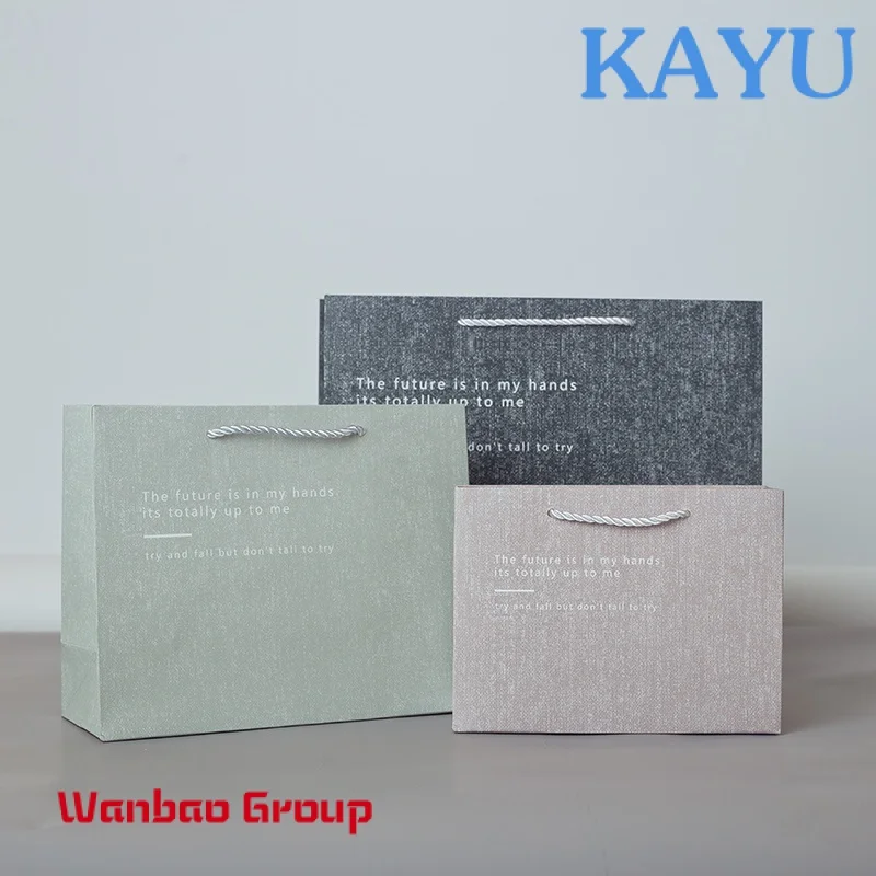 

Custom Recyclable kraft paper bag twisted handle luxury shopping small paper packing bags own logo printed