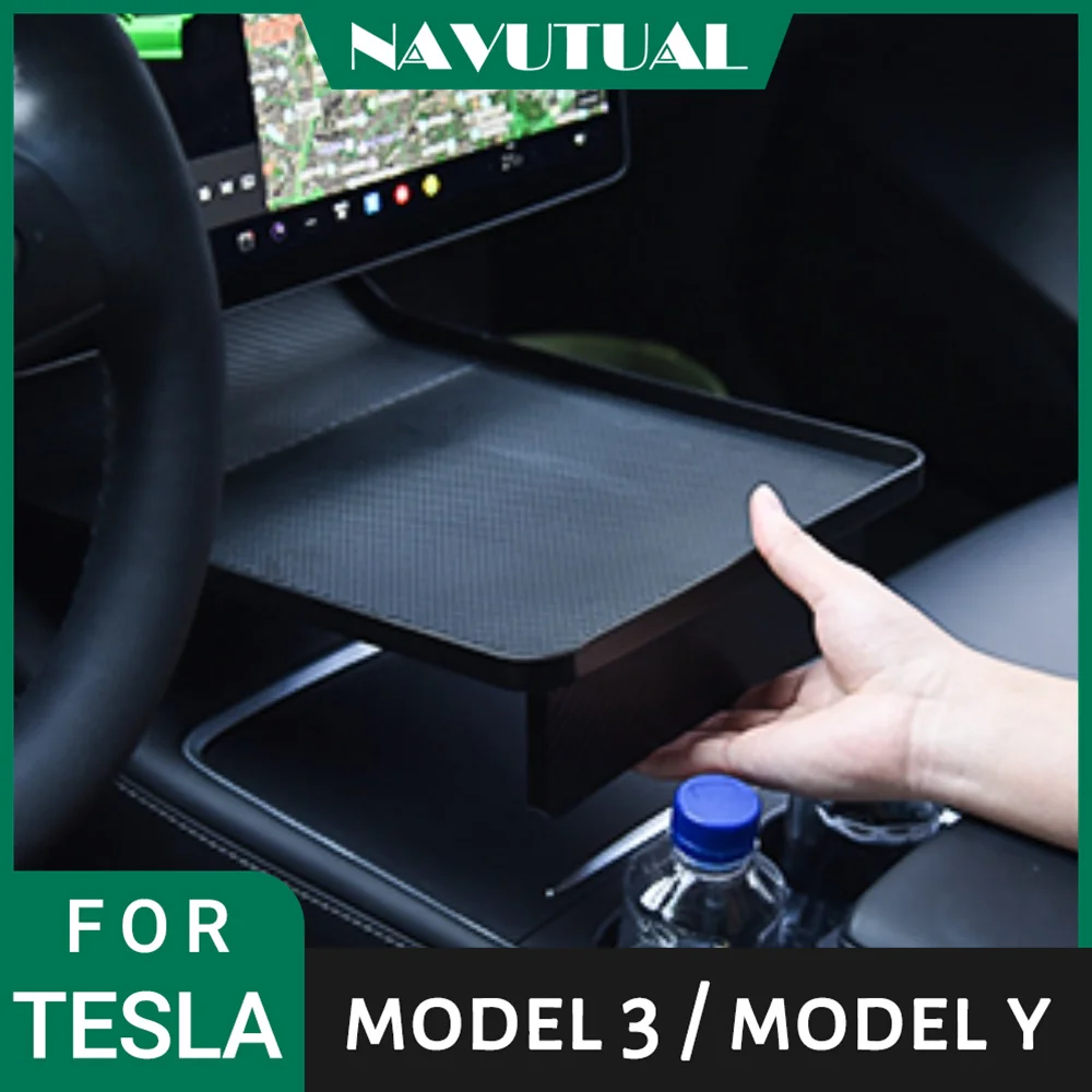 

For Tesla Tray Tesla Model 3 Model Y 2017-2023 Table Tesla Console Food Tray With Anti-Slip Phone Holder Holding Your Essentials