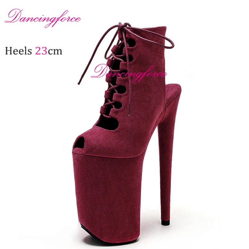 Замшевые ботильоны для танца на высоком каблуке 23 см/9 дюймов