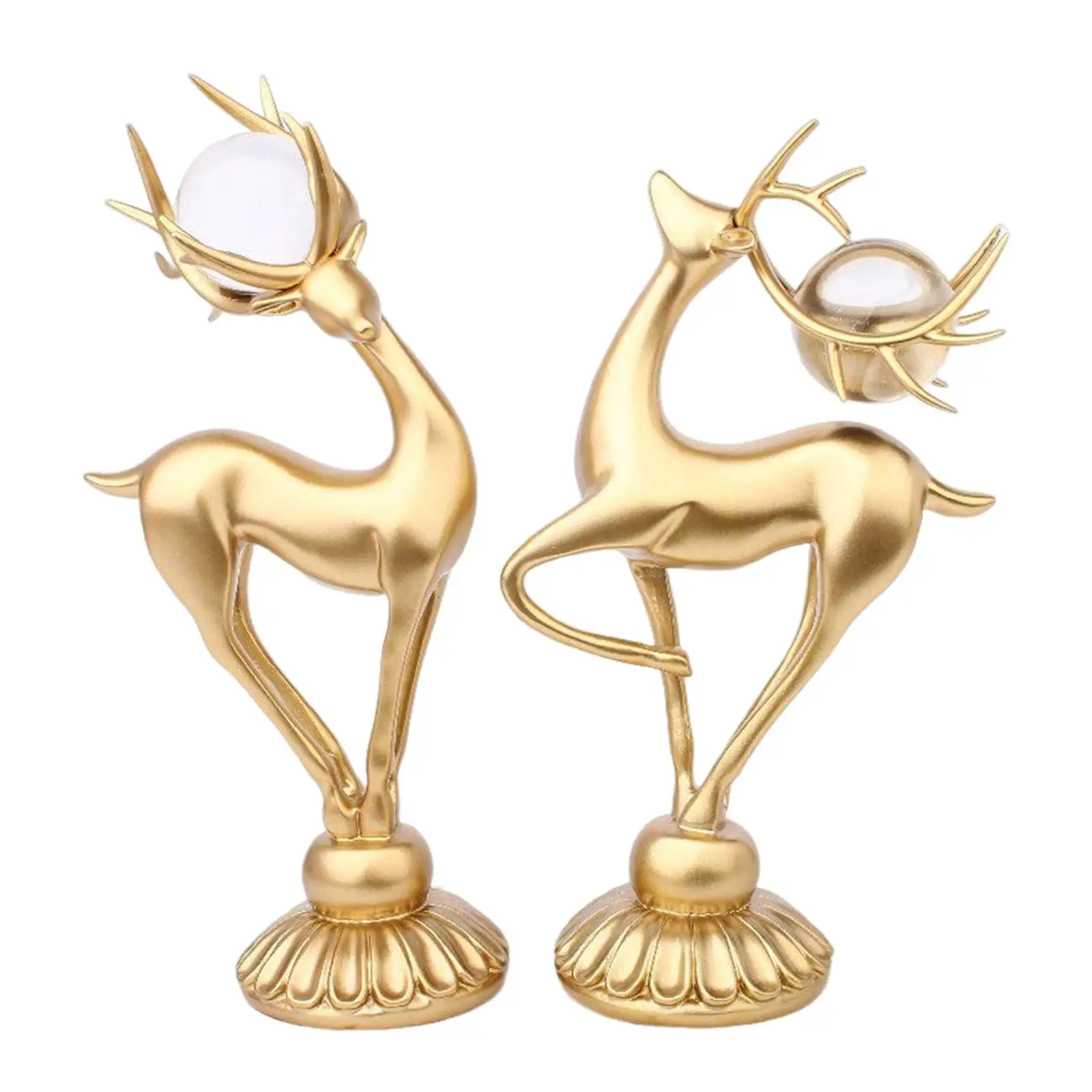 

2Pcs Deer Figurines Reindeer Sculptures Souvenirs Gifts Desk Animal Decors