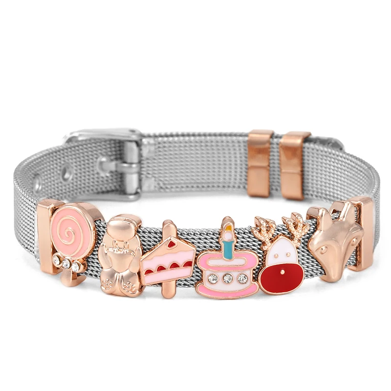 10 мм лиса Лось бусины очаровательные браслеты DIY Сетка владельца Pulseras Mujer для