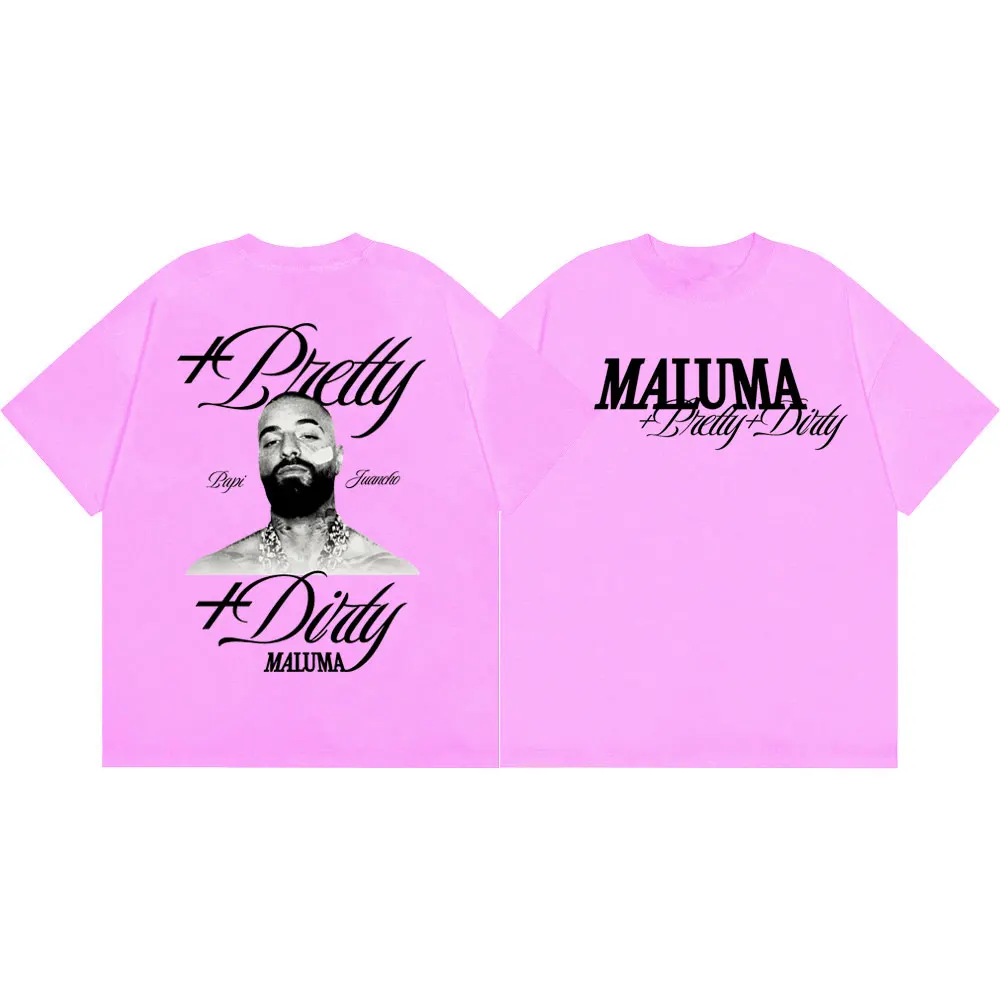 Фото Футболки с графическим принтом Rapper Maluma для мужчин и женщин, модные винтажные футболки в стиле хип-хоп с короткими рукавами, летняя модная повседневная футболка из 100% хлопка №4